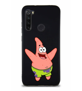 Xiaomi Redmi Note 8 Soft Premier Kapak Patrick Yıldız Tasarımlı Silikon Kılıf - Siyah (Şeffaf)
