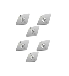 6 Adet Şeffaf Ultra Güçlü,Kendinden Yapışkanlı, Paslanmaz Metal Başlıklı Ba