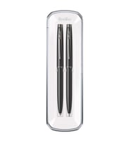 Scrikss 108 Prestige Tükenmez Kalem + Versatil 2'li Set Kristal Kutu Mat Siyah 