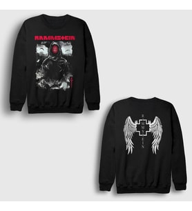 Presmono Unisex Siyah Zeit Metal Rammstein Sırt Baskılı Sweatshirt 552110tt