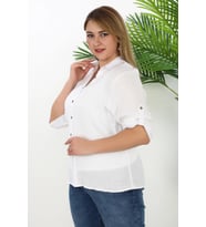 %100 Cotton Büyük Beden Kadın Müslin Kumaş Gömlek
