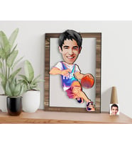 BK Gift Kişiye Özel Basketbolcu Karikatürlü 3D Ahşap Tablo, Sevgiliye Hediye, Arkadaşa Hediye, Yıl Dönümü Hediyesi, Doğum Günü Hediyesi-2