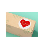 Kırmızı Beyaz Kalp Sevgiler Etiketi Love Heart Yuvarlak Sticker 4 cm - 100 Adet