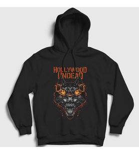 Presmono Unisex Siyah Wolf Hollywood Undead Kapüşonlu Sweatshirt 150180tt
