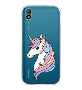 Huawei Y5 2019 Uyumlu Kamera korumalı Kapak Unicorn Tasarımlı  Şeffaf Kılıf