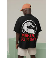 Ejderha Mortal Kombat Baskılı Unisex Oversize Anime Tişört