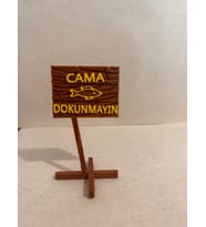 Sezen Akvaryum Dekoru - Cama Dokunmayın Yazısı