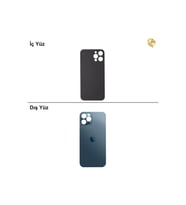 iPhone 12 pro max Mavi Renk Arka Kapak Arka Cam Batarya Kapağı Lazer Kesim Kapak Pil Kapağı