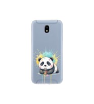 Samsung Galaxy J5 Pro ile Uyumlu Splash Panda Tasarımlı Şeffaf Silikon Kılıf