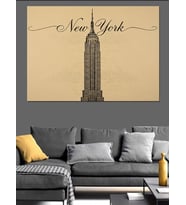New York Empire State Dekoratif Kanvas - Mdf Ahşap Tablo