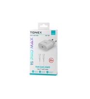 Tonex İOS25W Type-c To Type-c 25W  Yeni Nesil Şarj Cihazı (Beyaz)