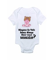 Unisex Bebek Beyaz Dünyanın En Tatlı Babası Olmaya Hazır Mısın Baskılı Zıbın