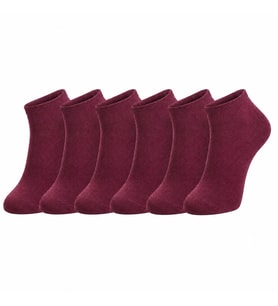 Erkek Pamuklu Patik Çorap 6’lı Paket 39-44 Dikişsiz Burun, Koku Karşıtı, Nefes Alan Kısa Konç Sneaker Çorabı — Bordo, 39-44