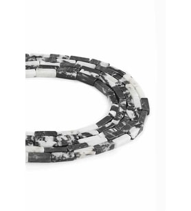 Panda Jasper Doğal Taş Parlak Dikdörtgen Kesim 4x13mm Dizi [AA]