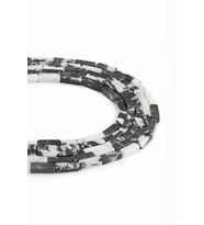 Panda Jasper Doğal Taş Parlak Dikdörtgen Kesim 4x13mm Dizi [AA]