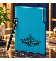 BK Gift Kişiye Özel 374 Termo Deri Tarihli Ajanda & Siyah Touch Pen Tükenmez Kalem-13