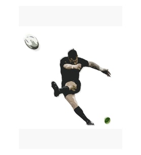 Rugby Kale Vuruşu Illüstrasyon Tablo Ahşap Poster Dekoratif