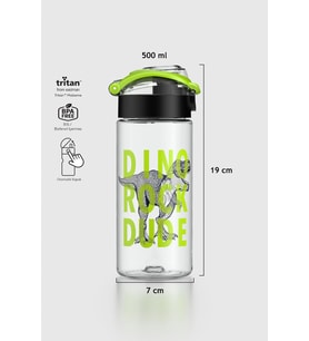 Renga Saga Desenli 500 ml Tritan Çocuk Matara 912014 Pembe-Turkuaz (Siyah-Yeşil)