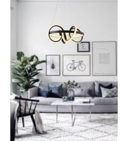 TT003-SY TT Aydınlatma Sarmal Modeli Mat Siyah Led Avize (Beyaz)
