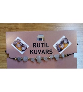 Doğal Taş Ayarlanabilir Rutil Kuvars Taşı Bileklik
