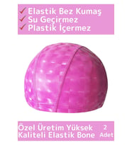 Özel Üretim Su Geçirmez Yüzücü Havuz Deniz Bonesi Elastik Bez Yüzme Şapkası Bone 2 Adet