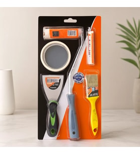 Northcity 5 Parça Boyacı Seti (Spatula, Kestirme Fırça, Yedek Rulo, Bant, 10 cm Fırça)