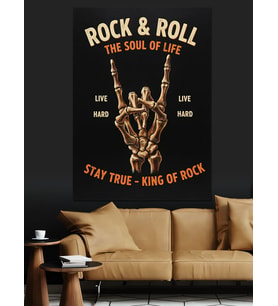 Rock & Roll Posteri Dekoratif Kanvas - Mdf Ahşap Tablo
