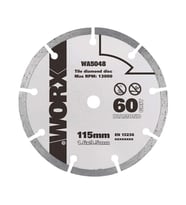 WORX WA5048 115x9,5mm Fayans, Seramik, Mermer Kesme Soketli Elmas Daire Testere Bıçağı