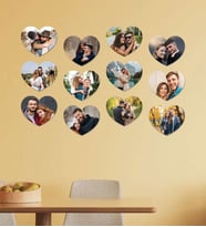 Kişiye Özel 12 Fotoğraflı Kalp Mdf Tablo