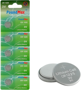 Lexroo 1225 CR1225 DL1225 3 V lityum düğmeli piller (5'li paket)