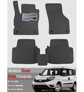 FİAT DOBLO (2010-2022) Uyumlu EVA Paspas Tam Set–Araca Özel,Su Geçirmez,Kolay Montaj