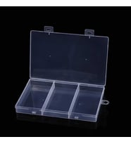 3 Bölmeli Şeffaf Plastik Organizer Kutu 17.5x11x2cm Elektronik Komponent Vida Direnç Saklama Kutusu