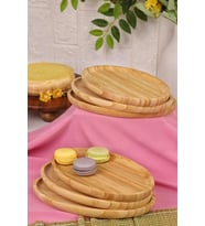 Bambum 6'lı Oval Servis Tabağı Seti – Kahvaltı, Pasta ve Sunum Tabakları Büyük
