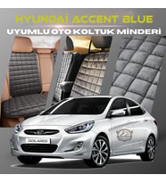 Hyunda Accent Blue Antrasit Renk Tay Tüyü Cepli & Terletmez Sırtlı Oto Koltuk Minder Seti - Koltuk Koruma Kılıfı (ÖN & ARKA TAM SET)