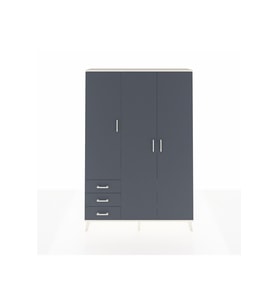Arges Gardrop 6 Raflı 3 Çekmeceli Tek Askılı 132x30x195 Aytaşı-Antrasit