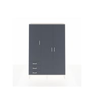 Arges Gardrop 6 Raflı 3 Çekmeceli Tek Askılı 132x30x195 Aytaşı-Antrasit