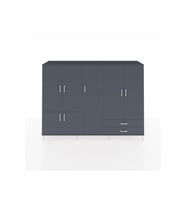 Hyperion Dolap 12 Raflı 2 Çekmeceli 7 Kapaklı 220x44x163 Antrasit-Antrasit
