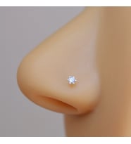 Heppii 925 Ayar Tektaş Hızma Taşlı Burun Piercing 2 mm (Çok Renkli)