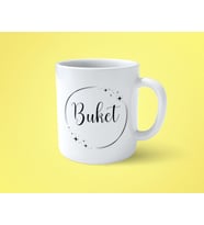 Buket Yıldızlı Çerçeveli İsimli Baskılı Kupa Bardak