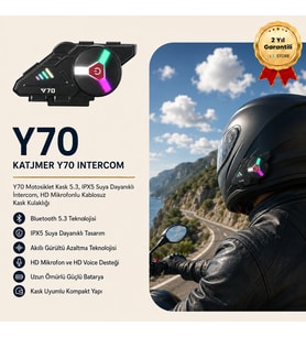 Motosiklet Kask 5.3, IPX5 Suya Dayanıklı İntercom,HD Mikrofonlu Kablosuz Kask Kulaklığı