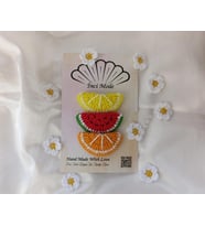 Kız Çocuk Limon Karpuz Portakal Meyveli 3'iü Toka Seti Hand Made Örgü Toka (Çok Renkli)