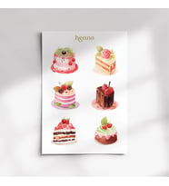 Renkli Kek & Pastalar Temalı Sticker Seti (10x13 cm)  Ajanda, Defter, Planlayıcı Çıkartma (Çok Renkli)