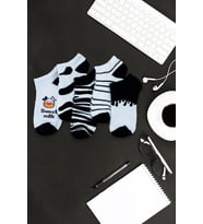 5'li Milk Patik Desenli Renkli Spor Çorap