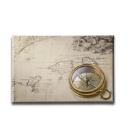Eski Pusula Ve Harita Canvas Tablo HAY107