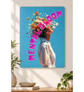 Dekoratif Mental Bloom Metal Tablo – Modern Duvar Dekorasyonu