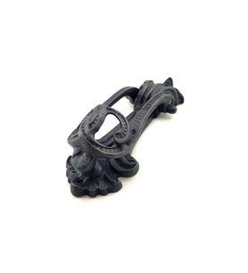 Antika Tarz Dekoratif Pirinç Doğa Kapı Tokmağı, Taktak - 205x73 mm, Oksit