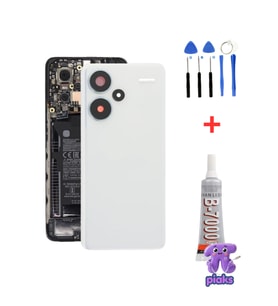 Redmi Note 13 Pro+ Plus Arka Kapak Pil Batarya Kapağı Kamera Lensli 23090RA98G Uyumlu + Tamir Kiti