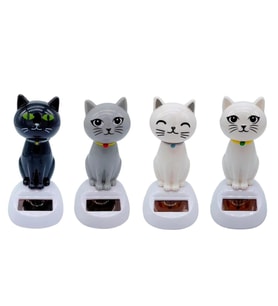 Güneş Enerjili Sallanan Kedi Figürü
