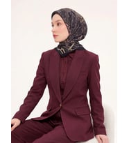 Dört Mevsim Antik Motif Viskon Velora Eşarp 6421 (Koyu Lacivert)