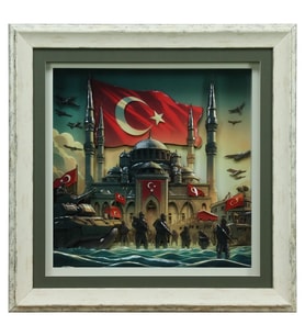 e38 EL İŞÇİLİĞİ  KAĞIT RÖLYEF TABLO 66x66 CM - 6332